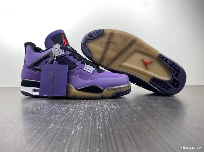 MaikeSneakers LN4 Retro 766296 Purple and 4 Travis (Friends Jordan Family) Scott 0420